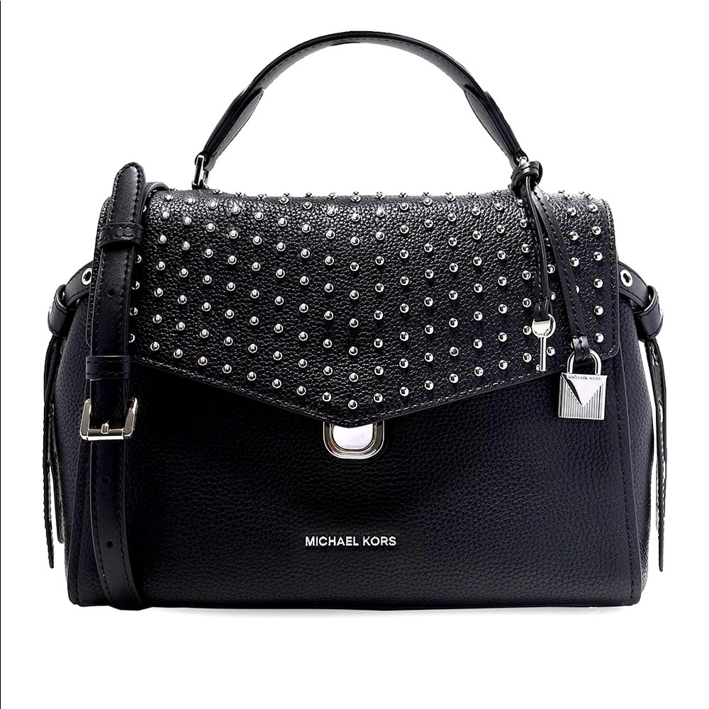 MICHAEL KORS Studded Moto Leather Satchel ~ Purse ~ Crossbody